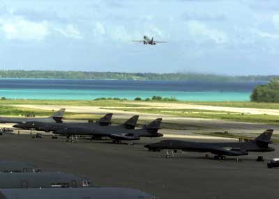 American military aircraft at Diego Garcia.